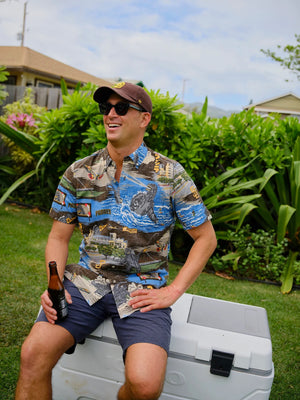Reyn Spooner Padres Godzilla Performance Button-Up