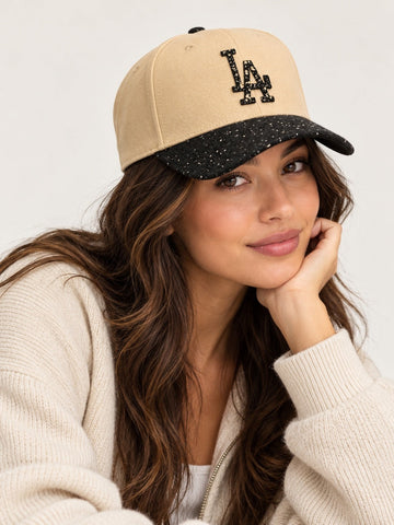 LA Dodgers Tan & Black Speckled Hat