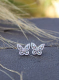 Silver Butterfly Stud