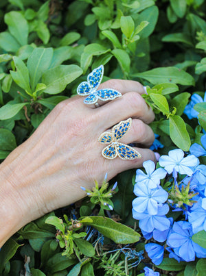 Rhinestone Butterfly Ring