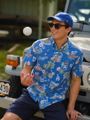 ReynSpooner Los Angeles Dodgers Scenic Performance Aloha Shirt