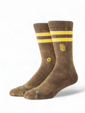 Stance San Diego Padres Brown Socks with Yellow Logo