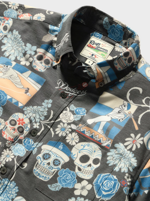 Reynspooner Dodgers Día de los Muertos Button-Up