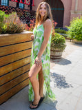 Tropical Leaf Maxi Dress