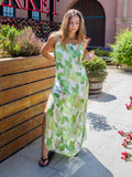 Tropical Leaf Maxi Dress