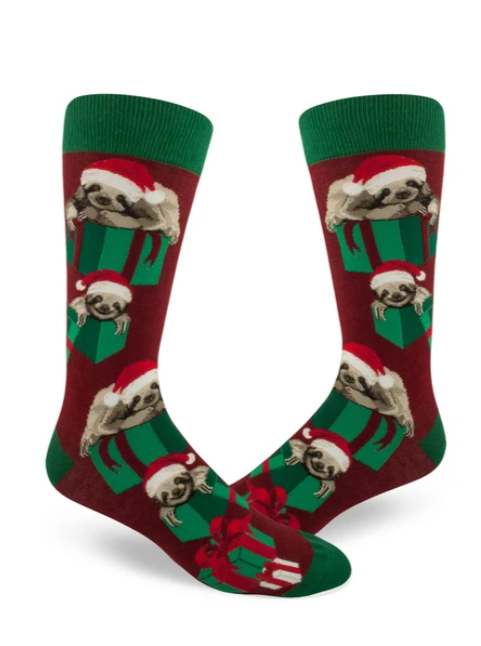 Santa Sloth Men's Crew Socks