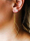 Gold Double Diamond Earring