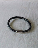 Thin Black Leather Bracelet