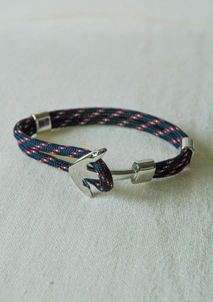 Blue and Red Anchor Bracelet