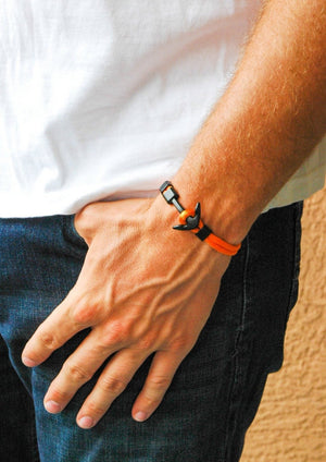 Orange and Black Anchor Bracelet