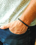 Thin Black Leather Bracelet