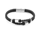 Multi Stranded Leather & Stainless Bracelet