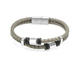 Multi Stranded Leather & Stainless Bracelet