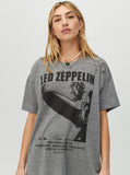 Led Zeppelin Blimp 1969 Merch Tee in Heather Grey T-Shirt
