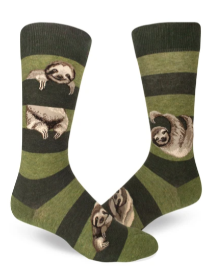 Sloth Strip Men's Crew Socks