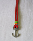Red Leather Anchor Bracelet