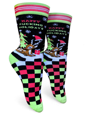 HAPPY F*CKING HOLIDAYS CREW SOCKS