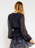 Navy Paisley Border Smocked Dress