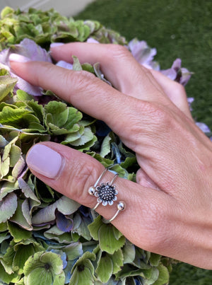 Sunflower Ring W Dot Detail