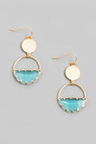 Sea Glass Half Circle Earring
