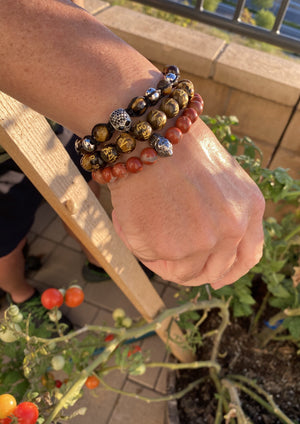 Men's Beaded Tigers Eye Bracelet
